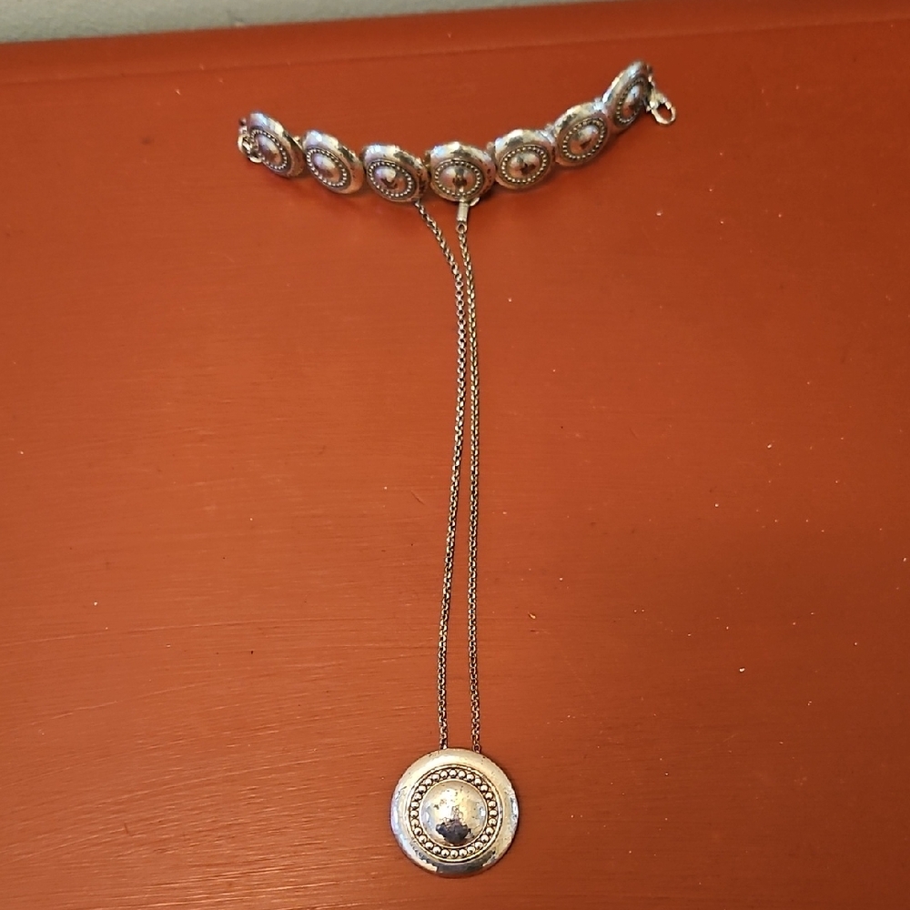 Brighton Silver Necklace with Circular Accents